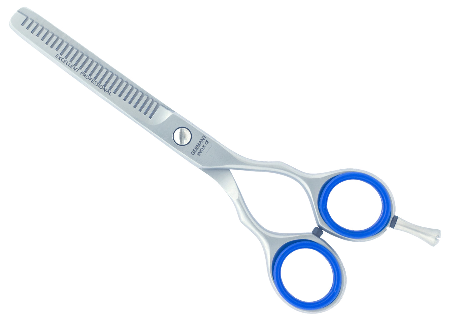 Thinning scissors with double-sided teeth