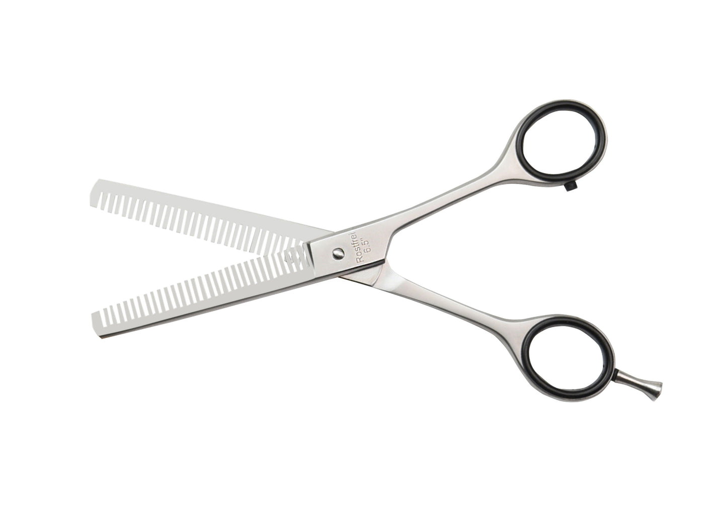 Thinning hair scissors with double teeth