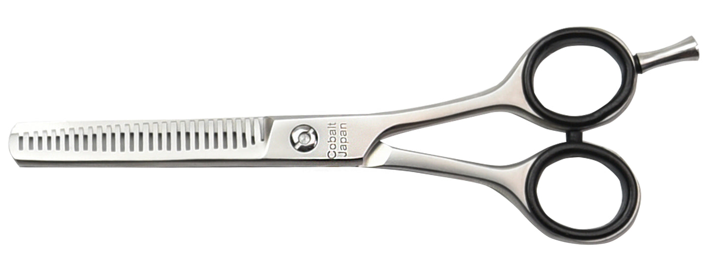 Thinning hair scissors with double teeth