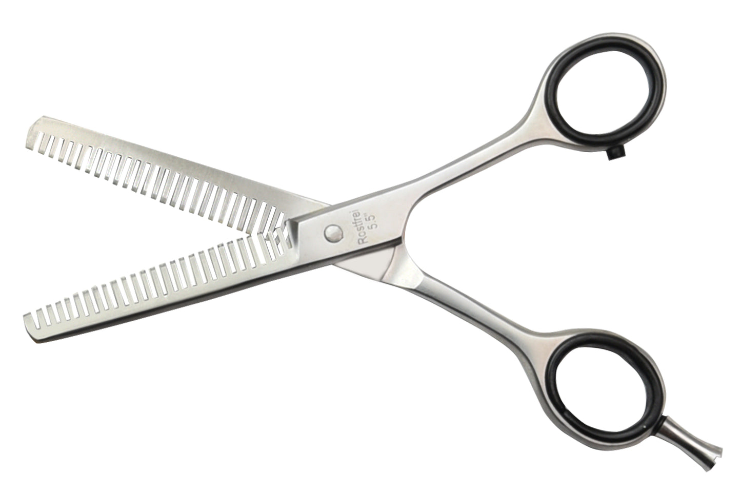 Thinning hair scissors with double teeth