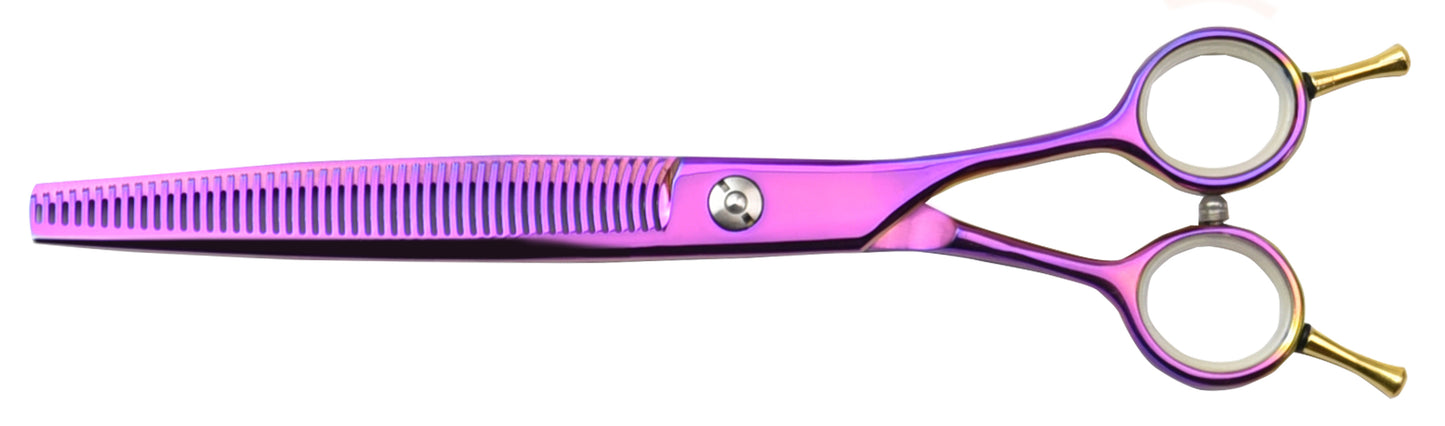 Dog hair scissors with double teeth