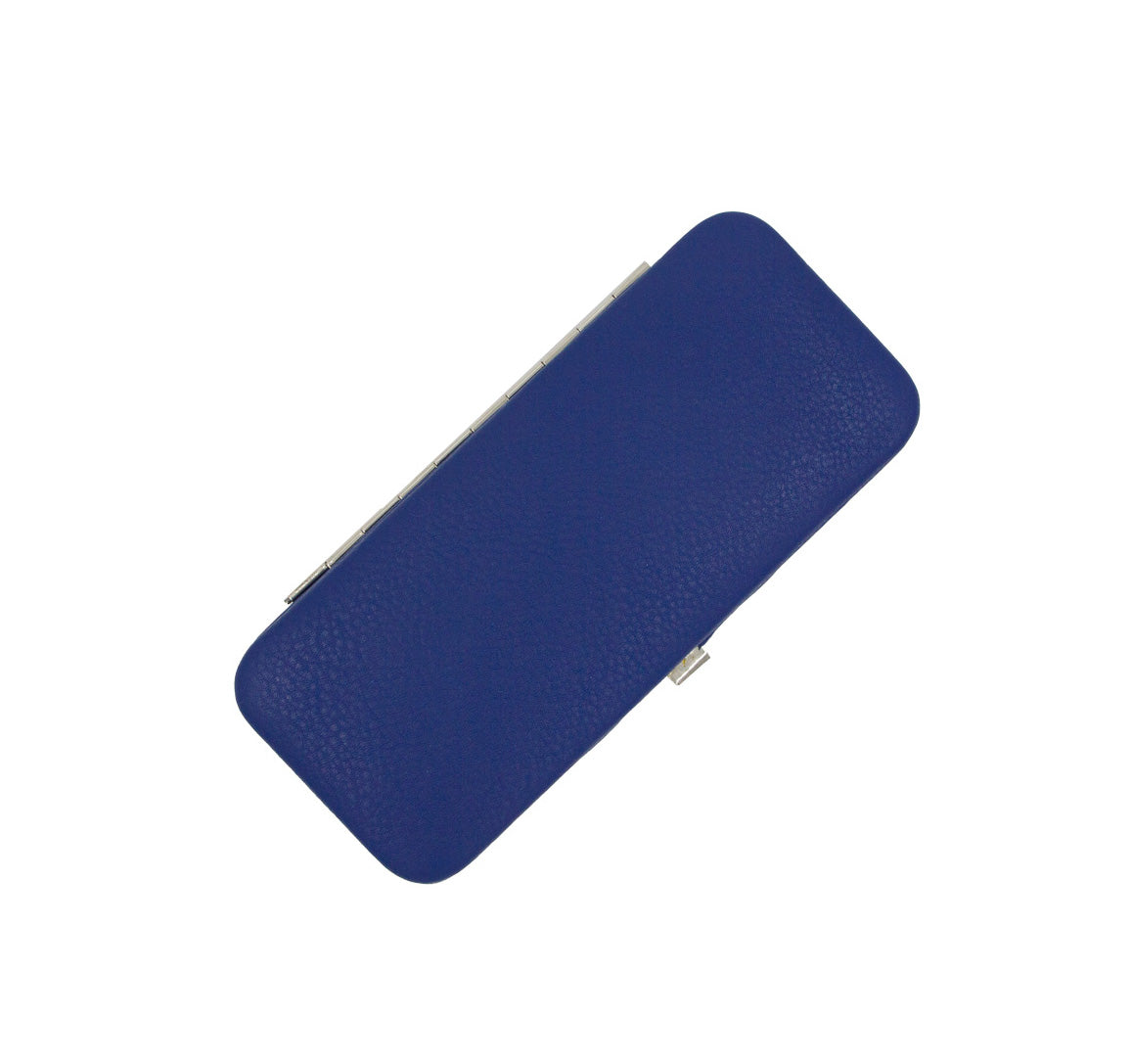 Manicure case 5-piece made of blue imitation leather