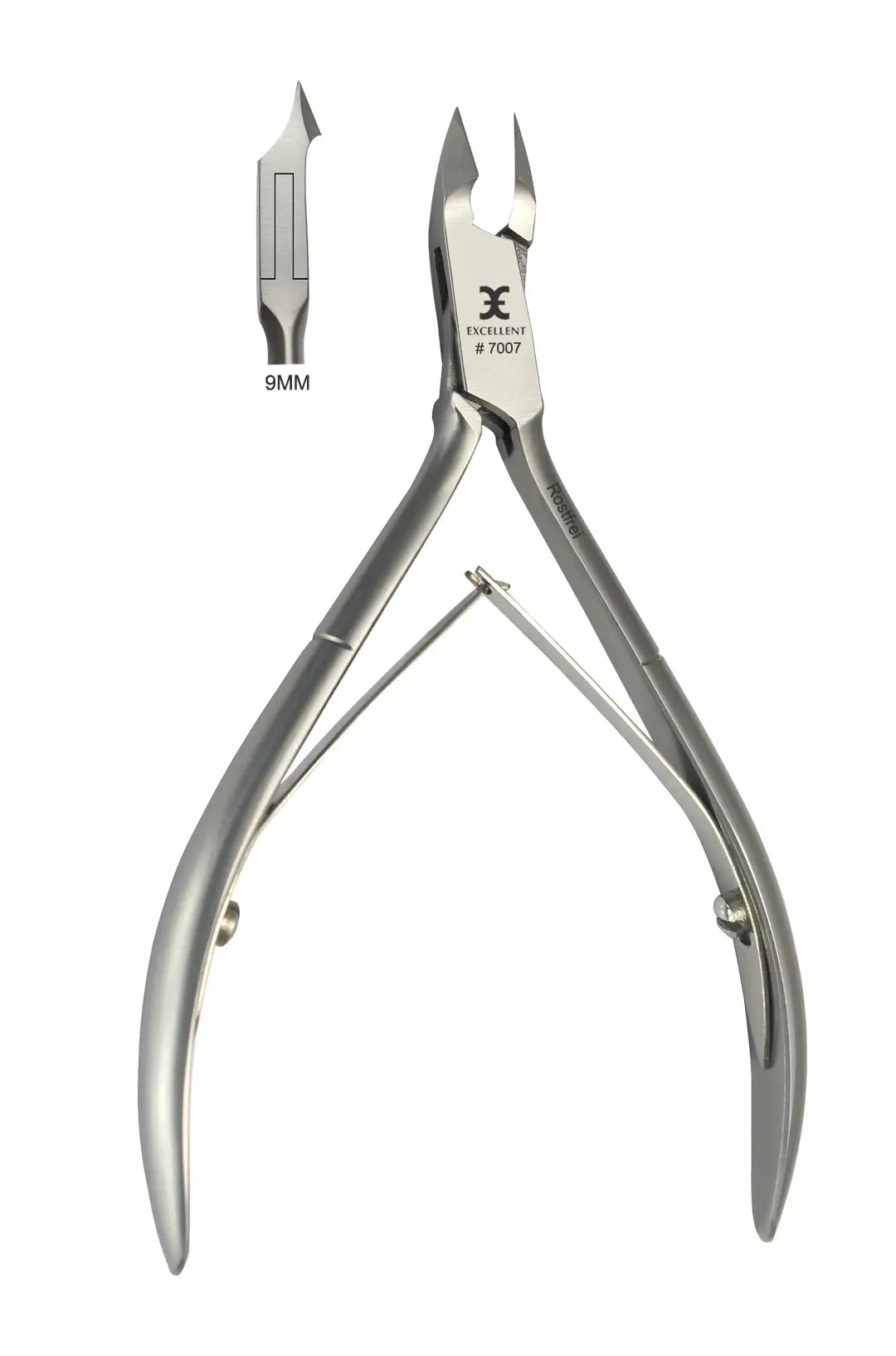 Cuticle nippers 11 cm, slim curved cutting edge 9 mm