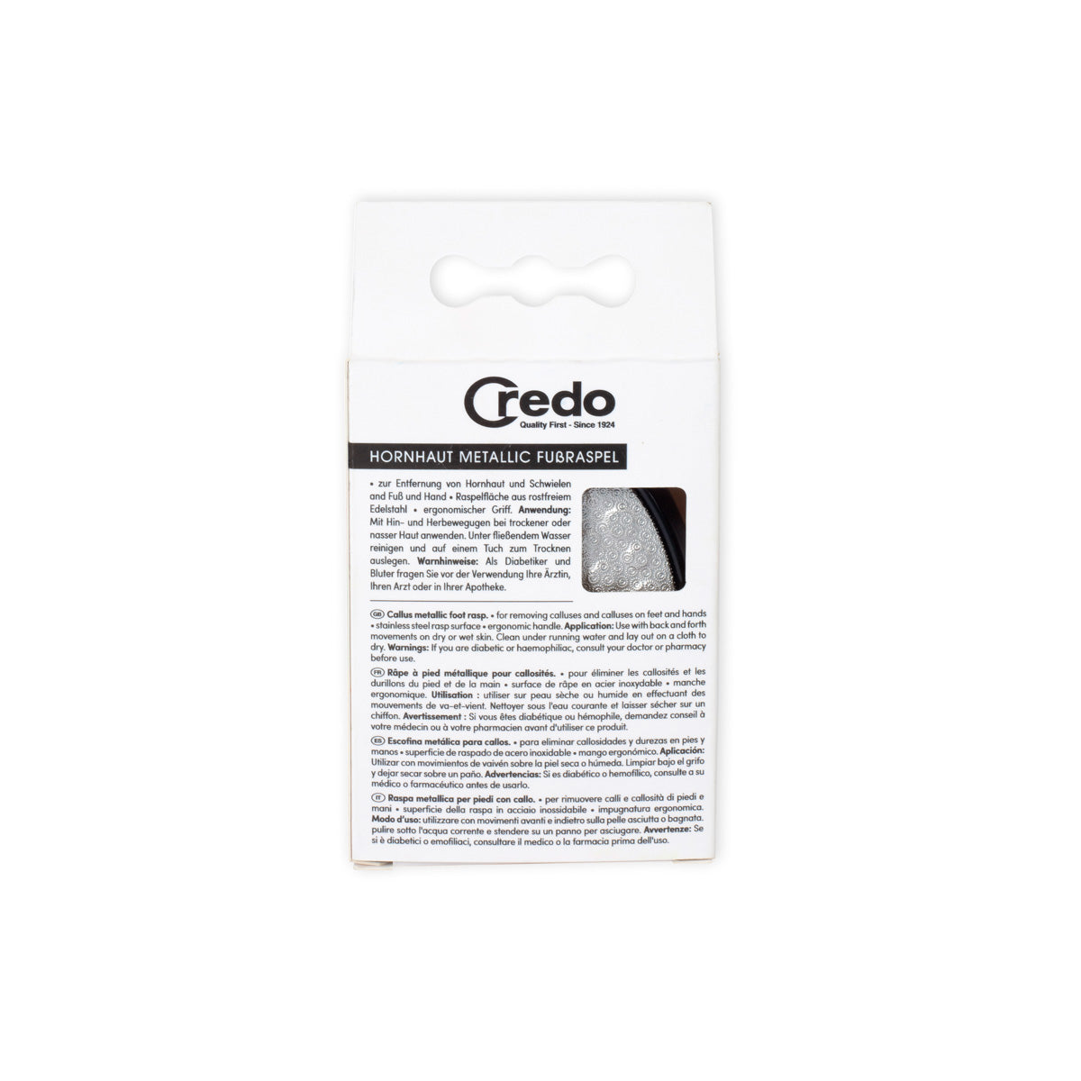 Credo Hornhaut Metallic Fussraspel