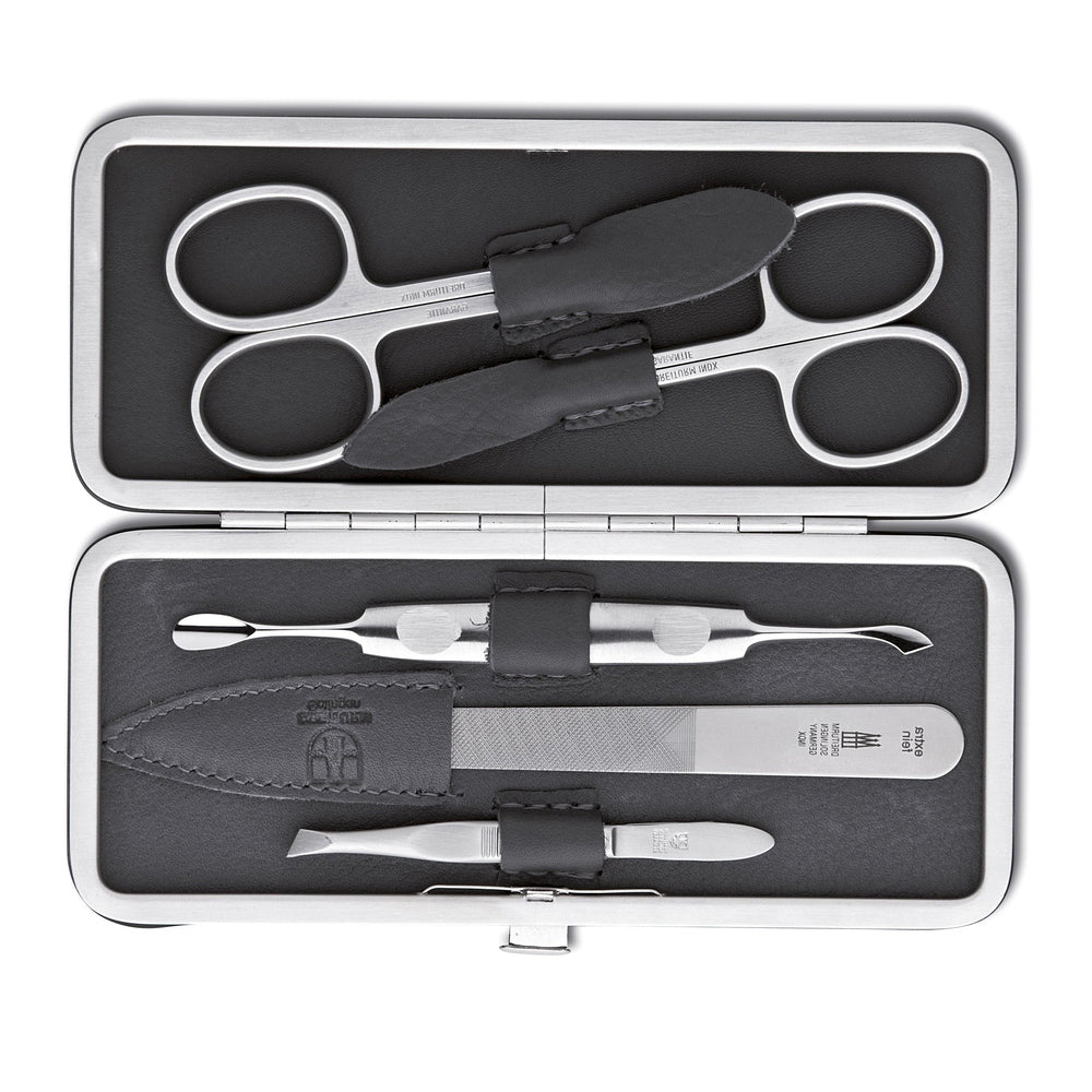 DREITURM 5-teiliges Maniküre-Etui – Qualität aus Solingen - Modell Nugolo - dunkelschwarz