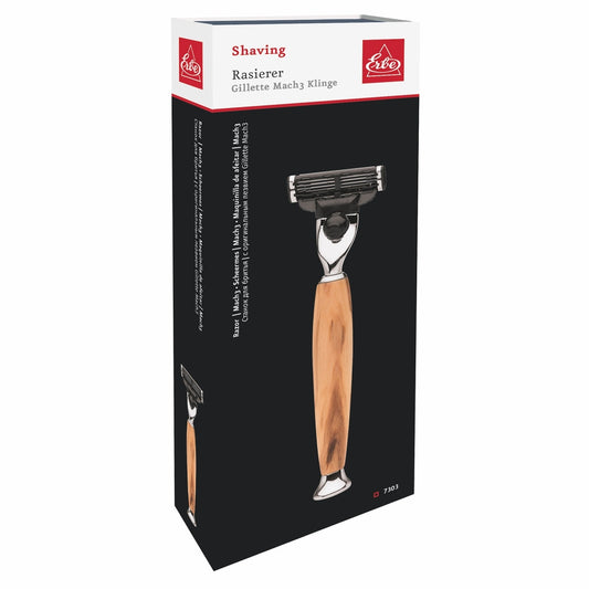 Erbe Milano Rasierer Gillette Mach3 Olivenholz – ergonomische Griffform