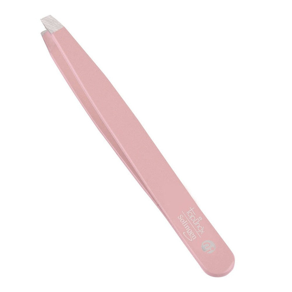 Pinzette, schräg, rostfrei, TopInox, rosa, 9 cm