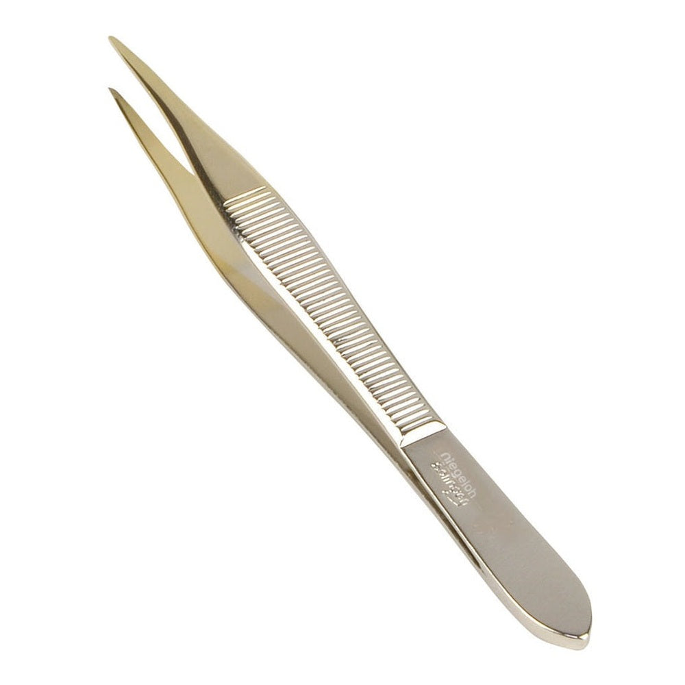 Pinzette, spitz, teilvergoldet, 9 cm