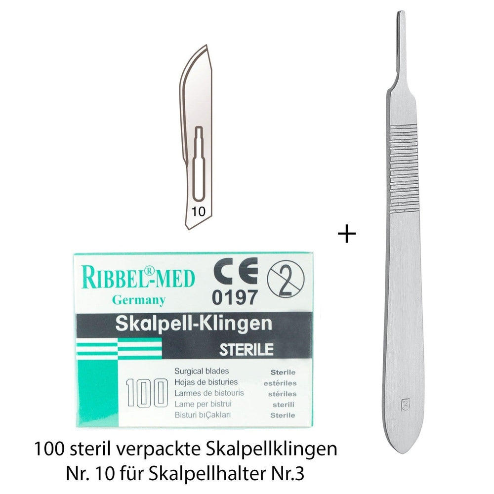 Skalpellgriff Griff Nr. 3 + Skalpellhalter Klingen Nr. 10 für Griff Nr. 3