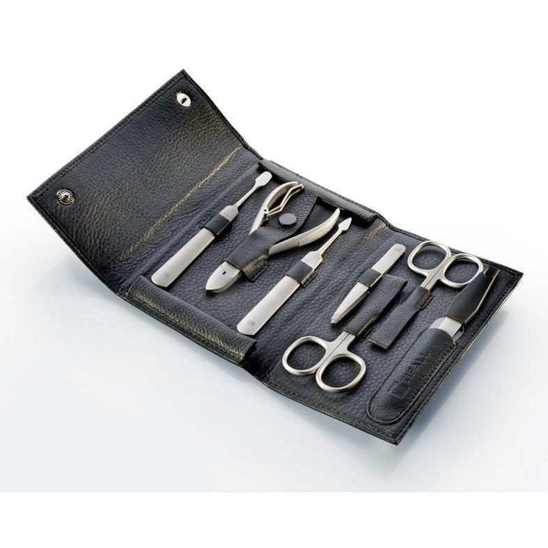 Tifall® Nagelpflegeset im Maniküre-Etui aus feinstem Rindsleder, 7-teilig
