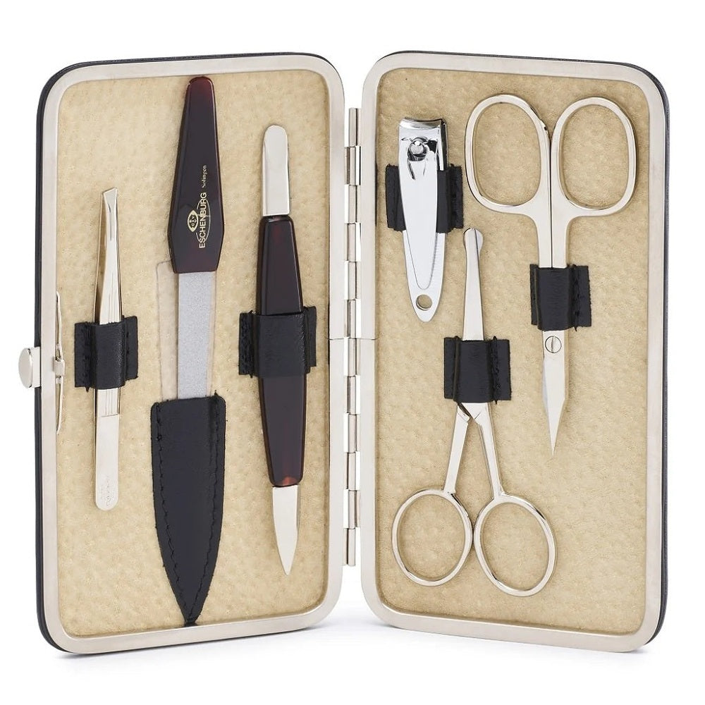 Truefitt & Hill Large Leather Manicure Set Black