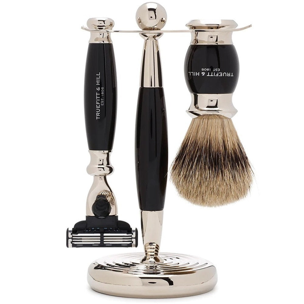 Truefitt & Hill Edwardian Shaving Set Mach3 Ebony
