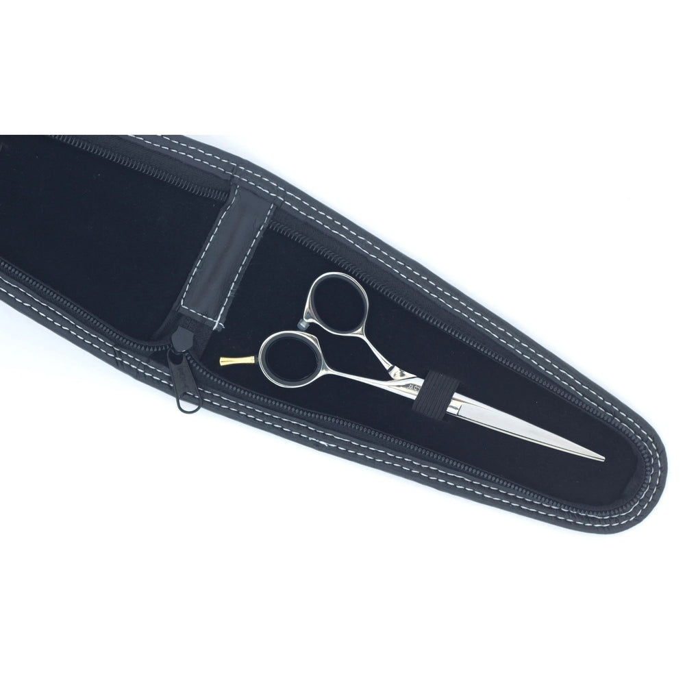 Scherenetui aus Kunstleder mit zwei Fächern für Haarscheren