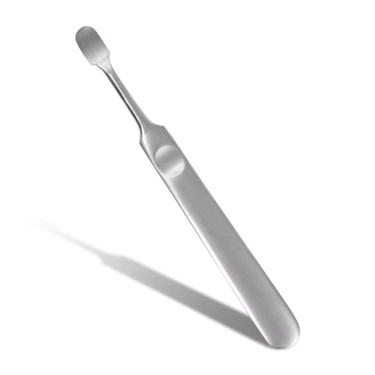 Nagelhautschieber Edelstahl – Sanfte abgerundete Spitze, ergonomischer rutschfester Griff