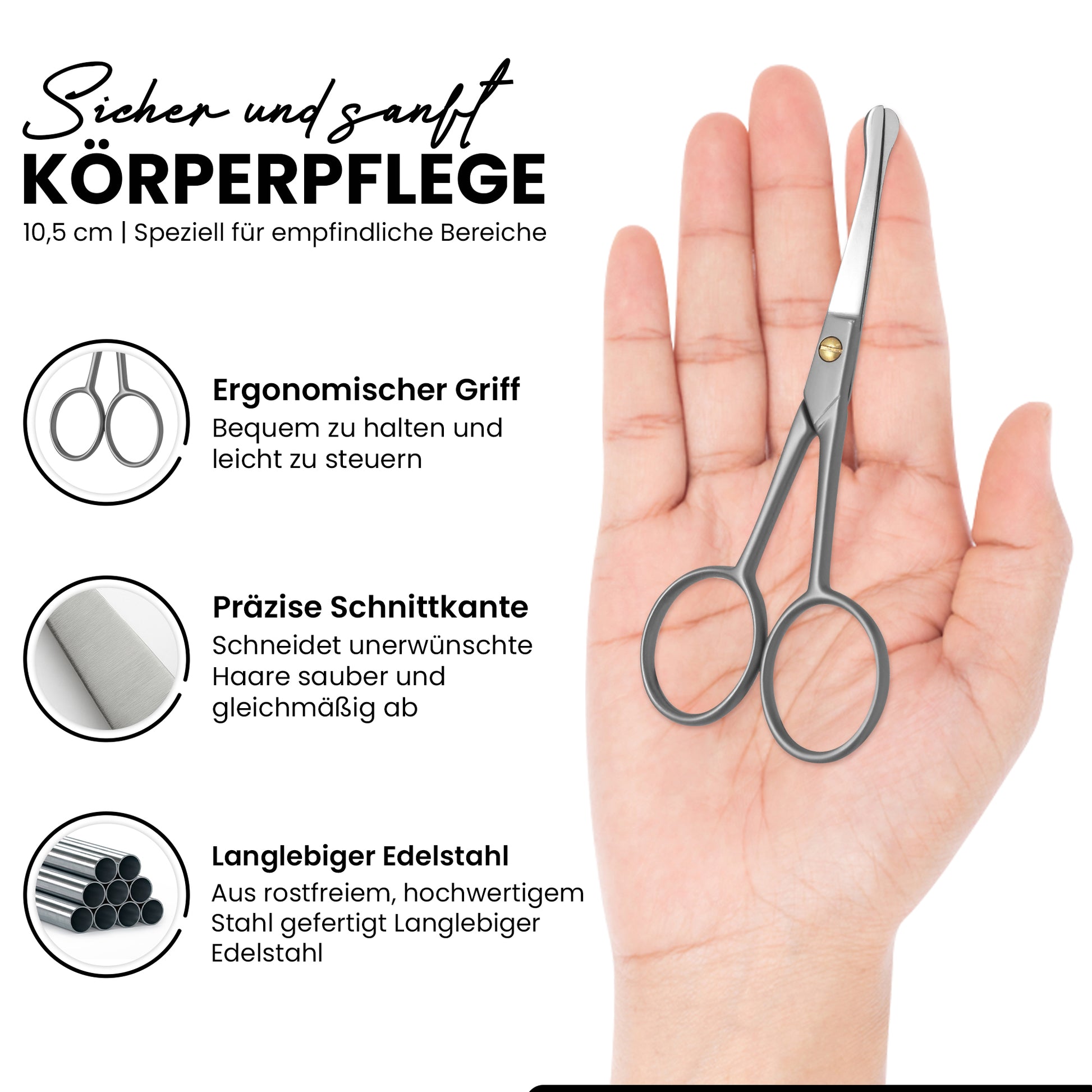 Nasen- und Ohrhaarschere gebogen