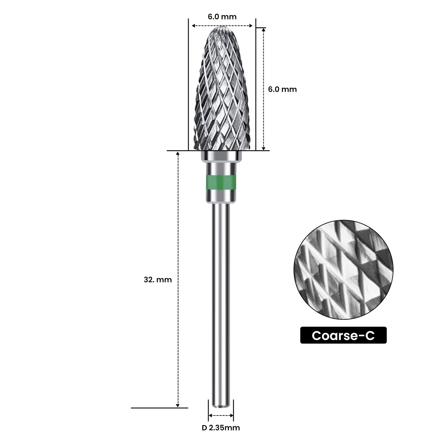 Nagelfräser Bit Hartmetall Coarse-C