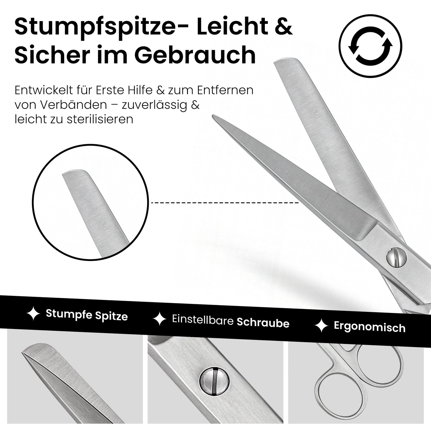 Verbandsschere - Schneide stumpf