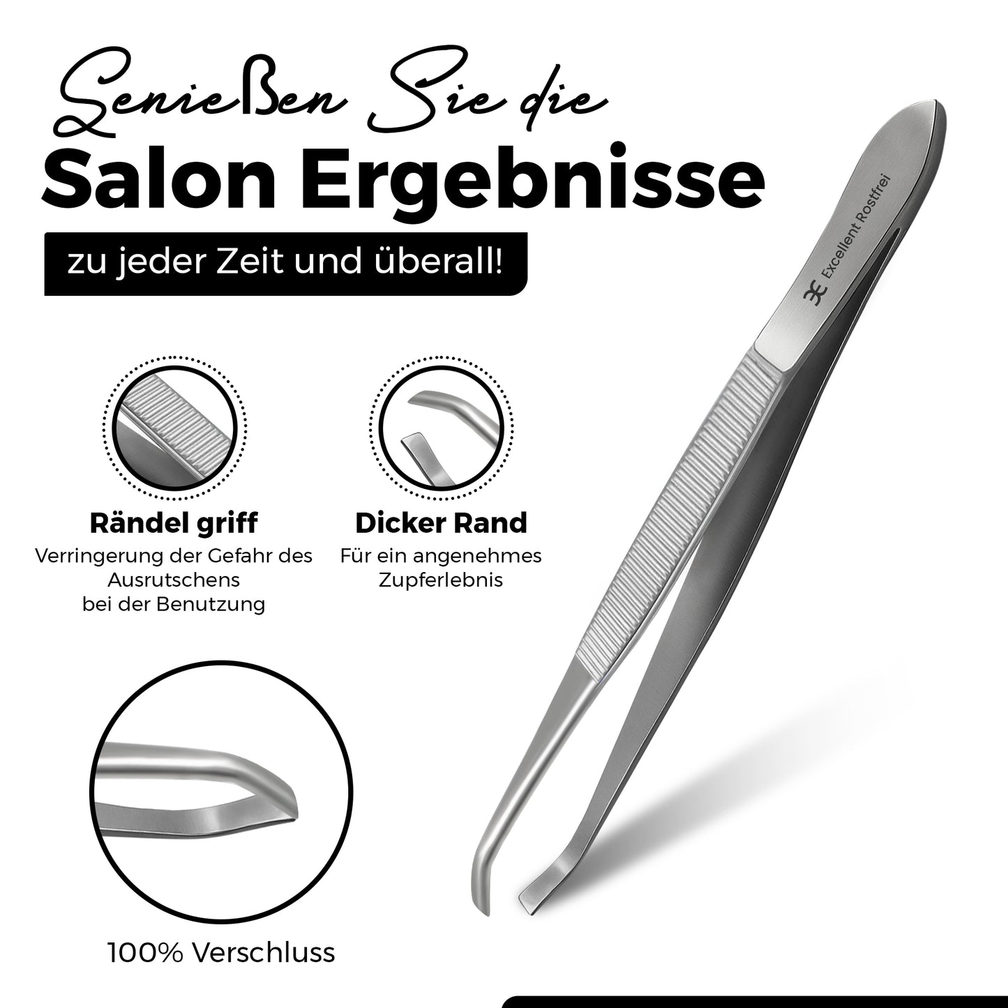 Pinzette - gewinkelte Spitze - gerade