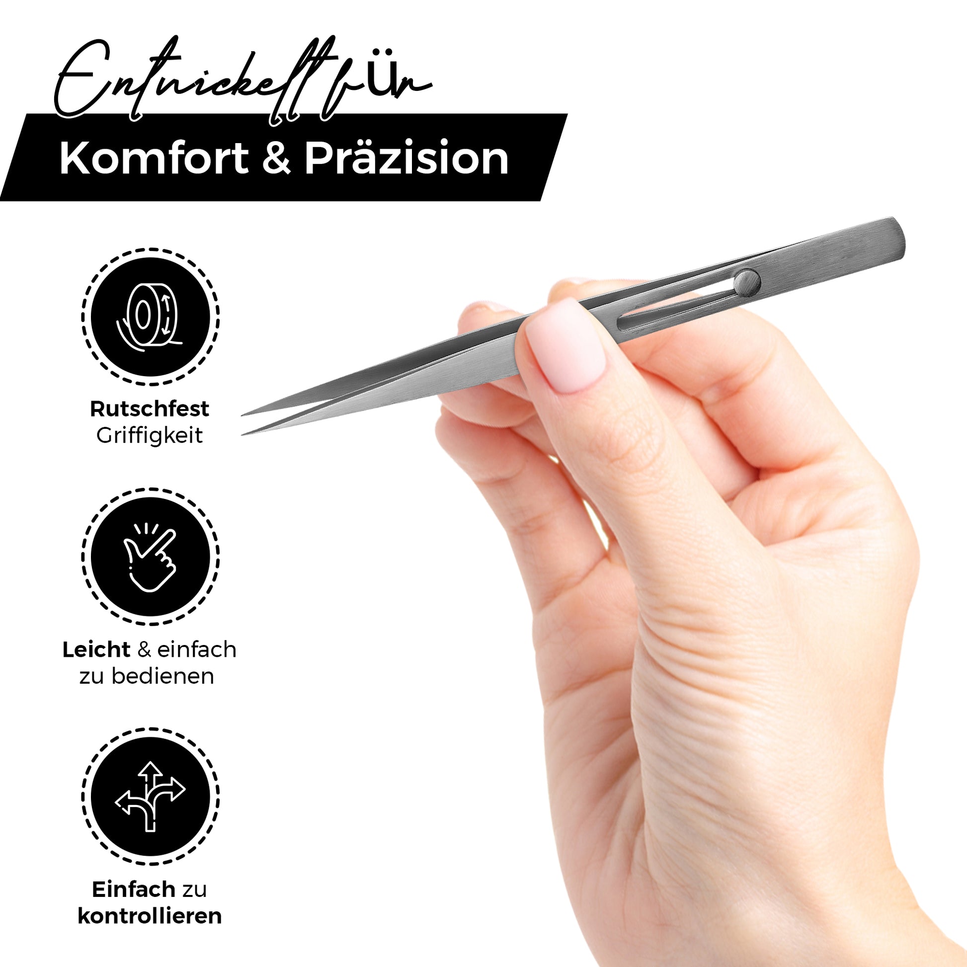 Präzisionspinzette - einstellbare Griffe - mit Automatik-Sperre