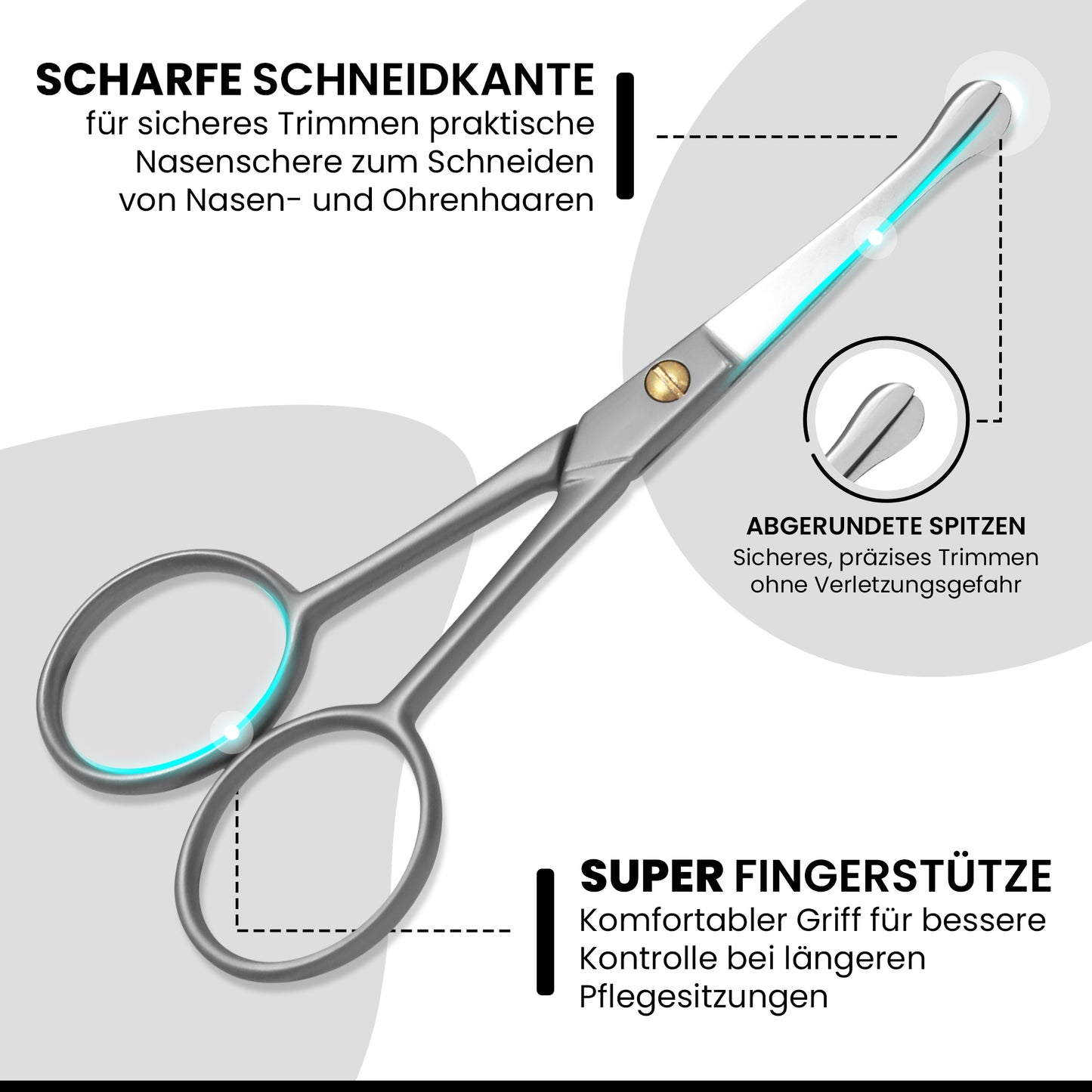 Nasen- und Ohrhaarschere gebogen
