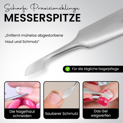 Nagelhautmesser und Nagelhautschieber – 2-in-1 Edelstahl-Tool