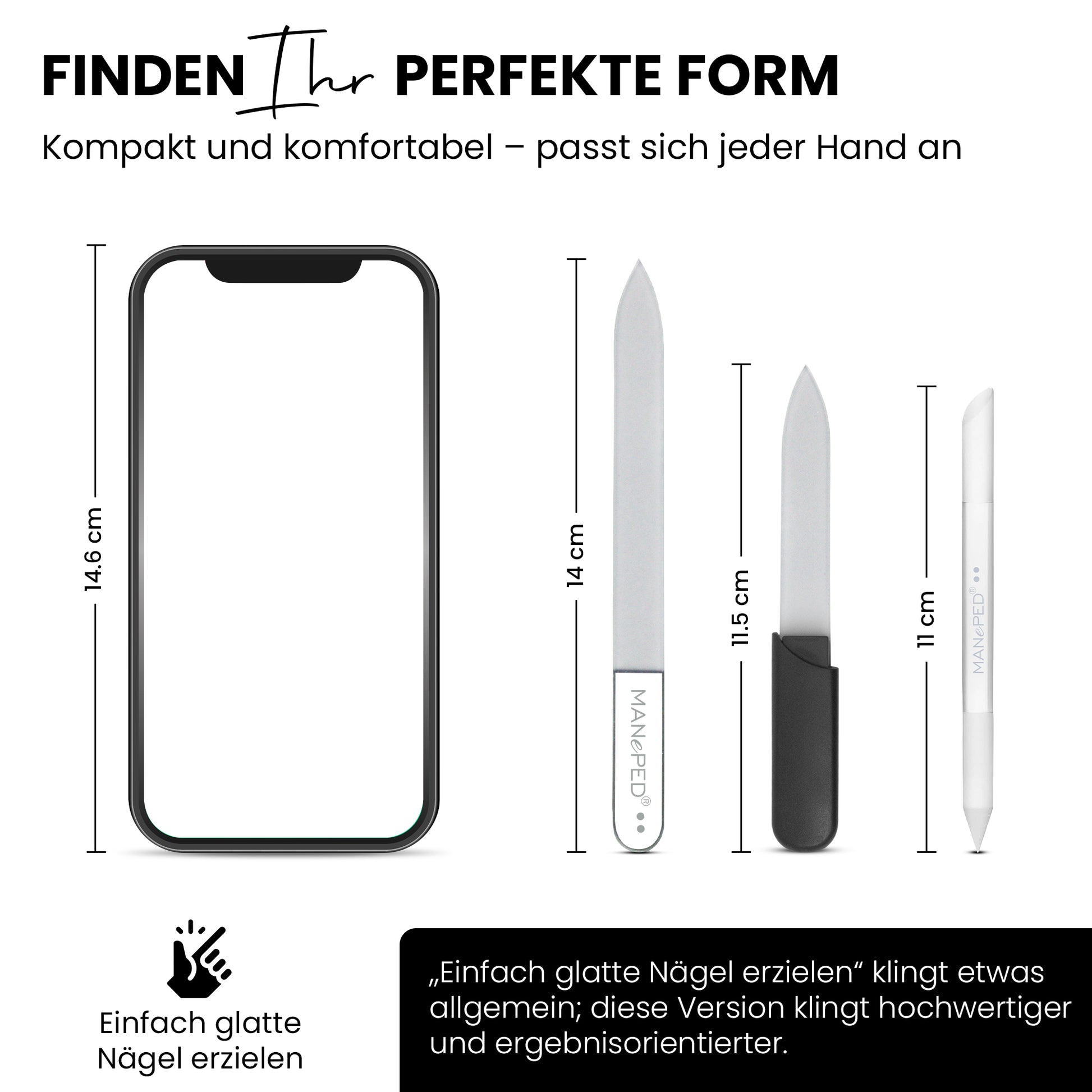 Glasnagelfeilen - 3er-Set/Made in EU