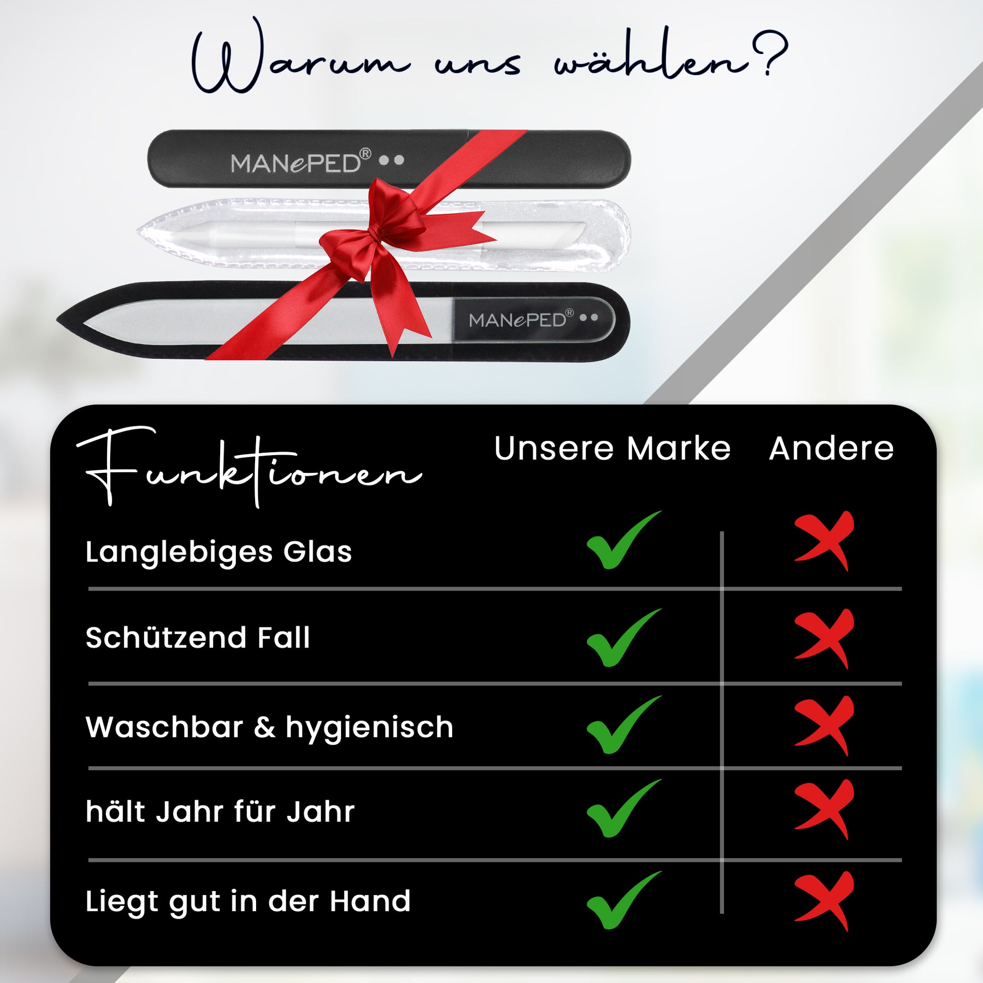 Glasnagelfeilen - 3er-Set/Made in EU