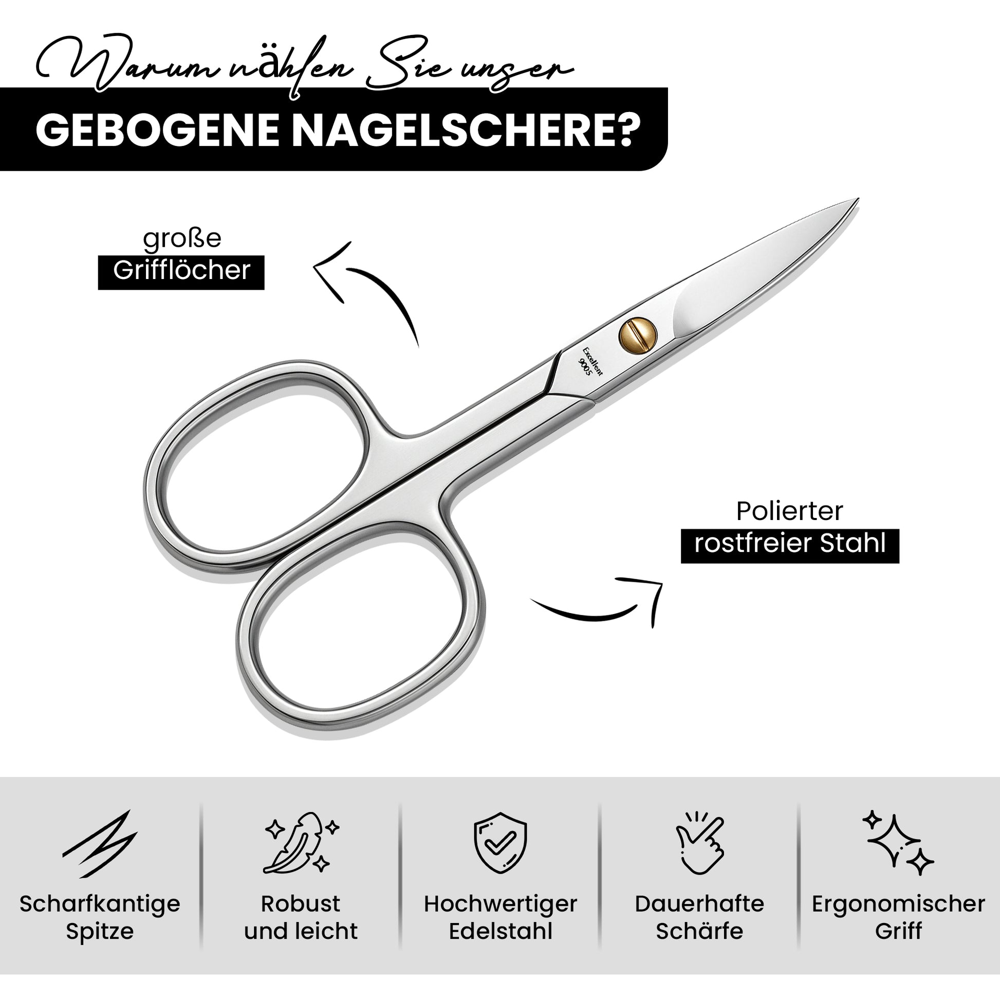 Nagelschere - gebogene Schneide