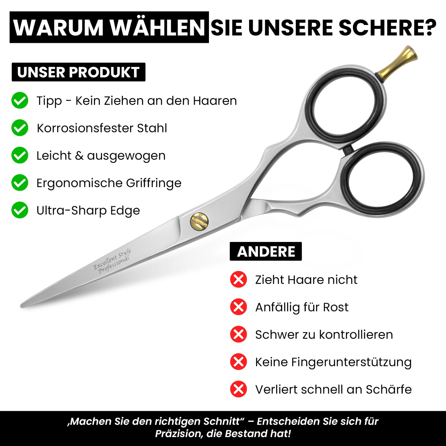 Profi Haarschere mit Verschraubung