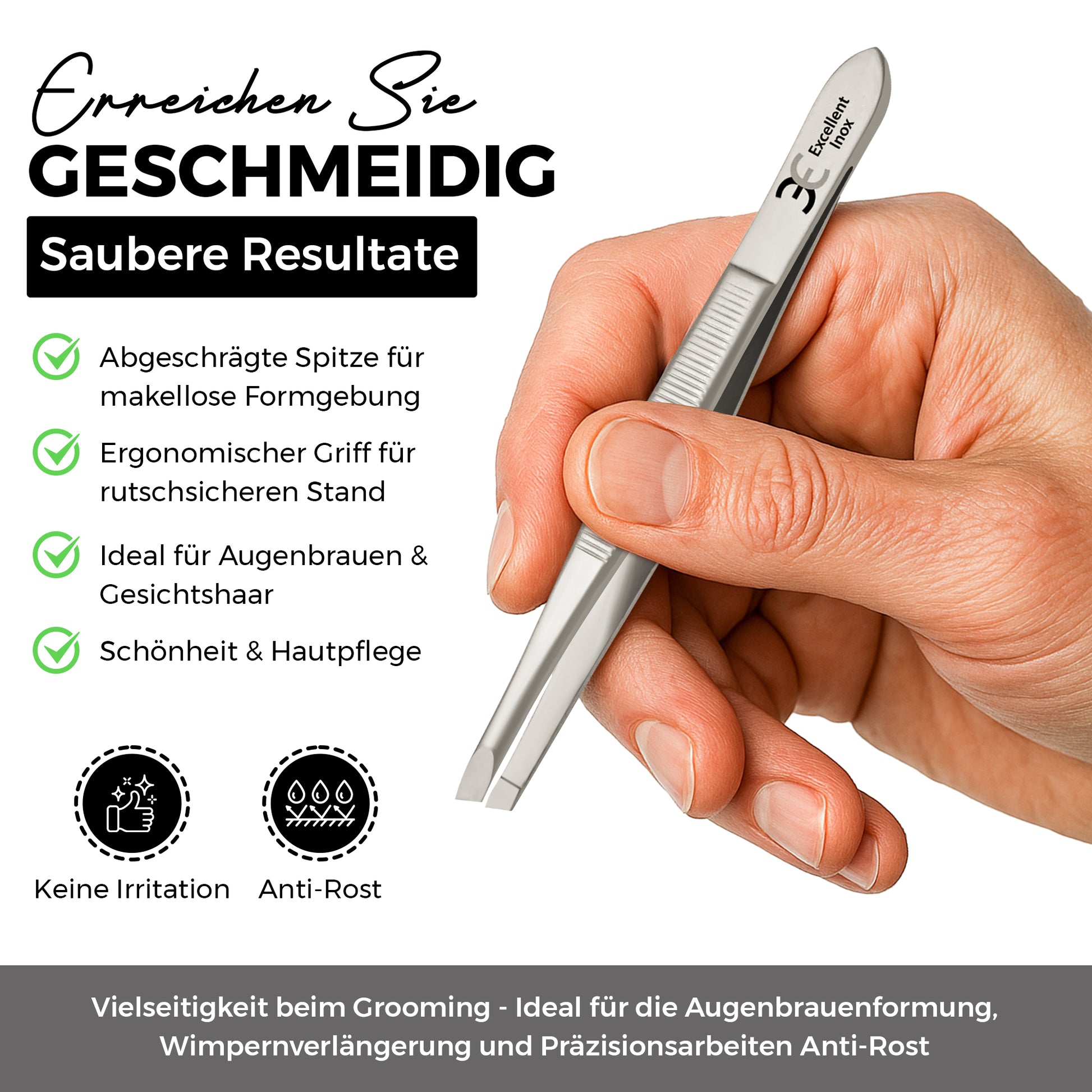 Cilienpinzette - schräge Spitzenform