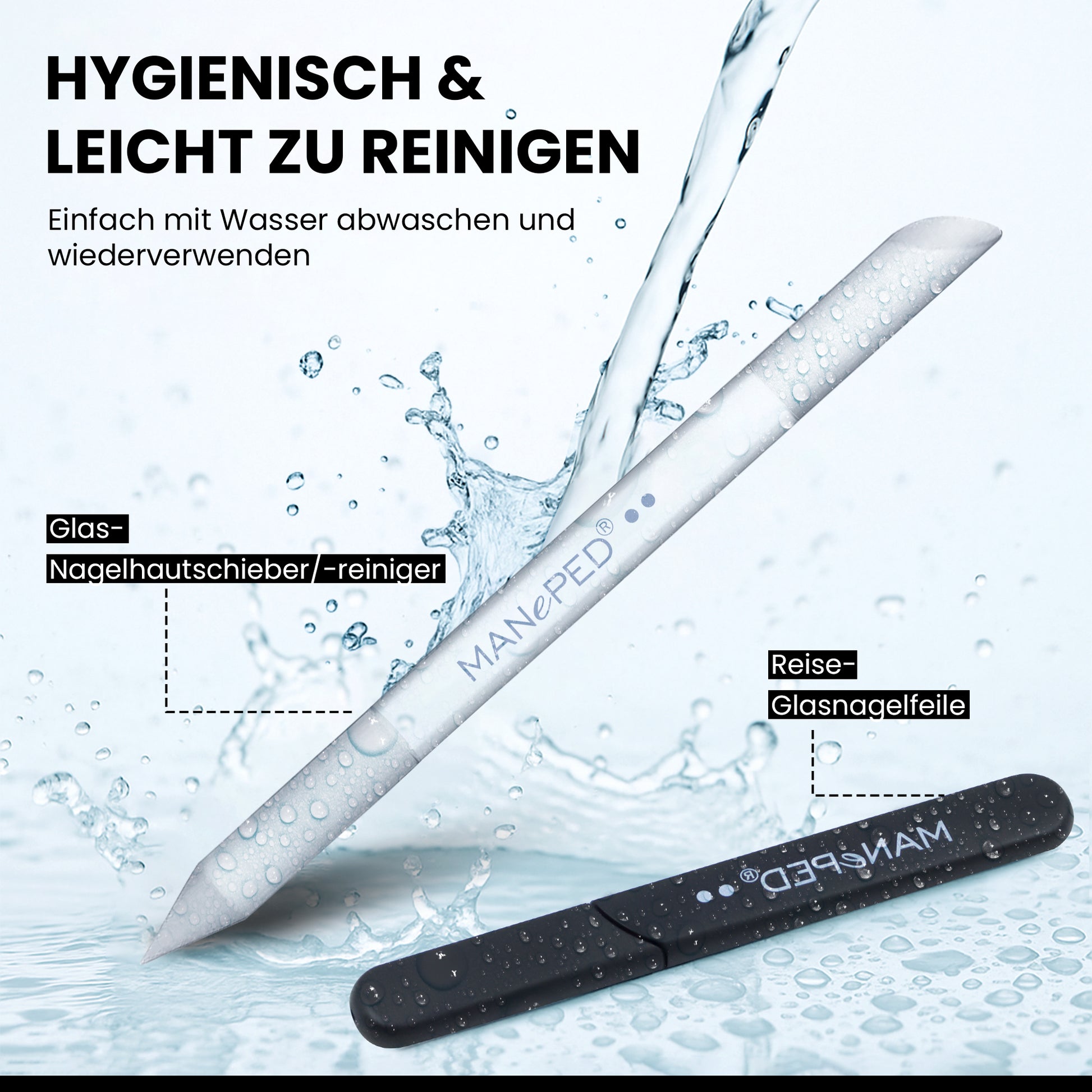 Glasnagelfeilen - 3er-Set/Made in EU