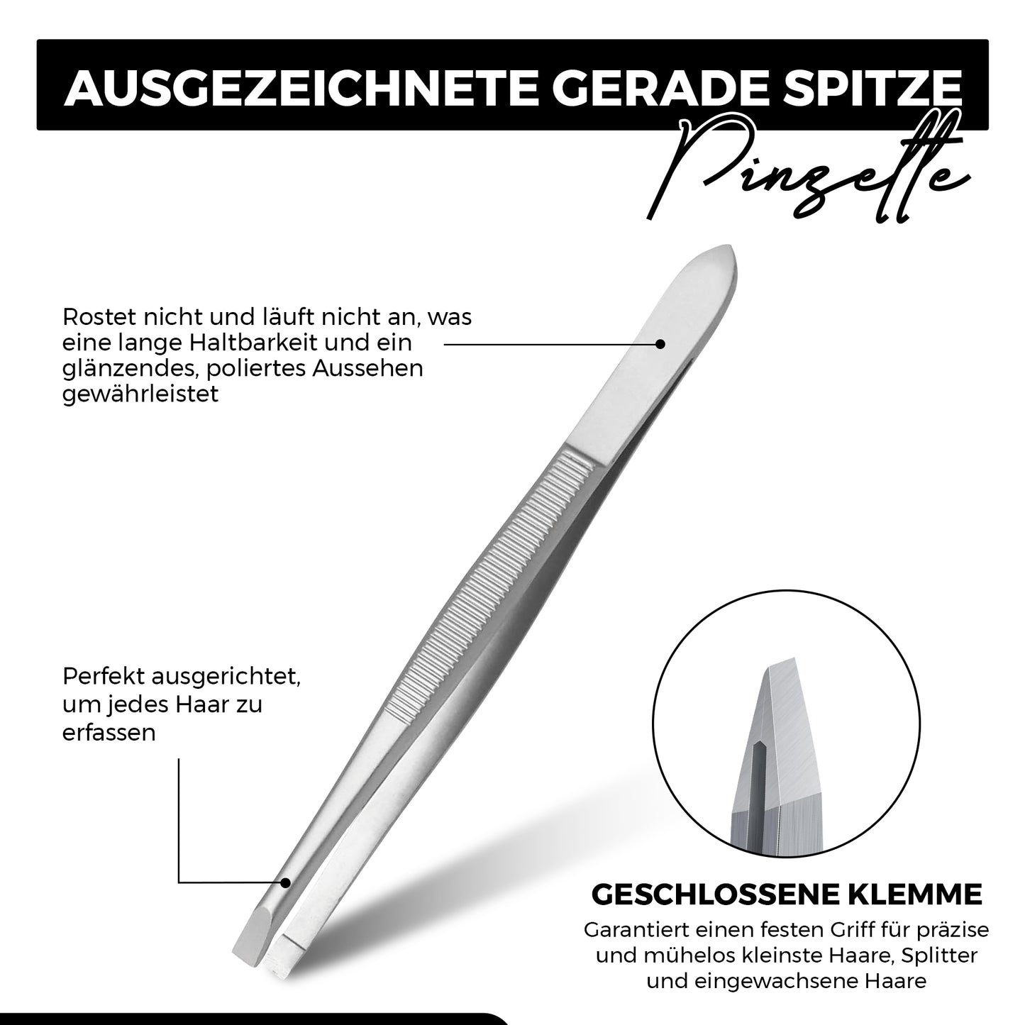 Cilienpinzette - gerade Spitzenform