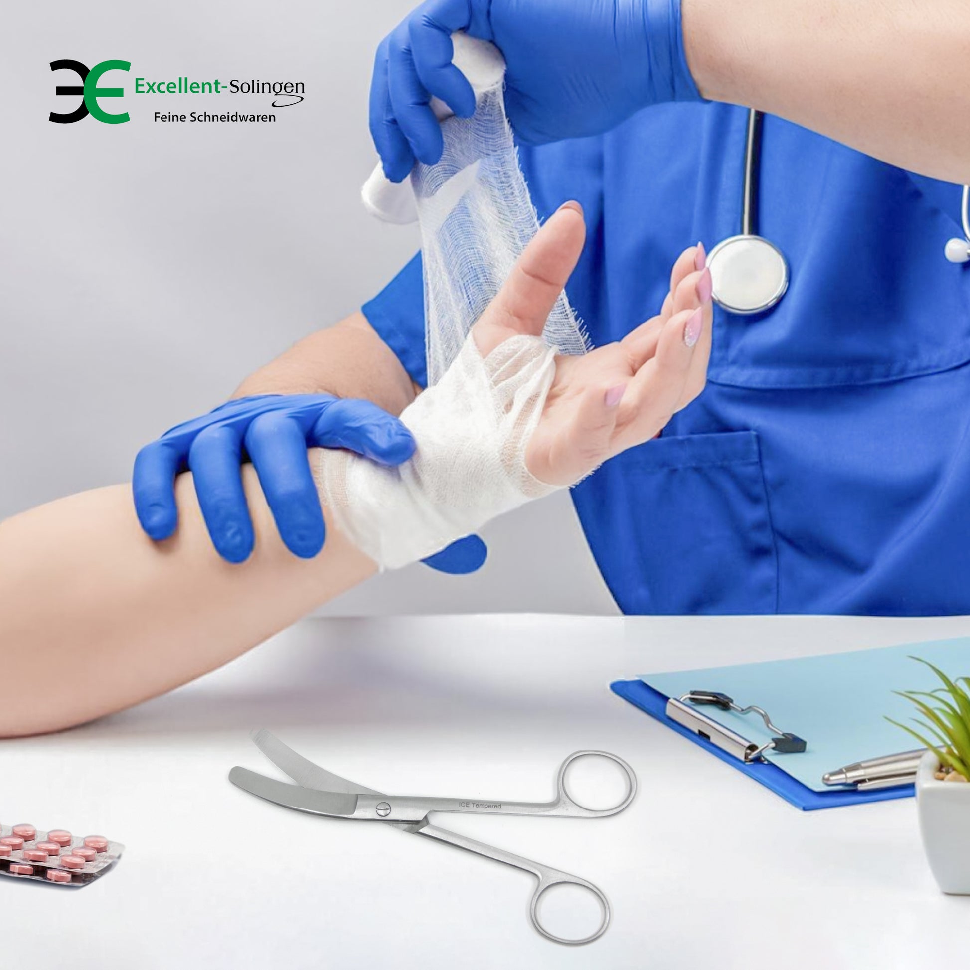 Verbandsschere Schneide gebogen