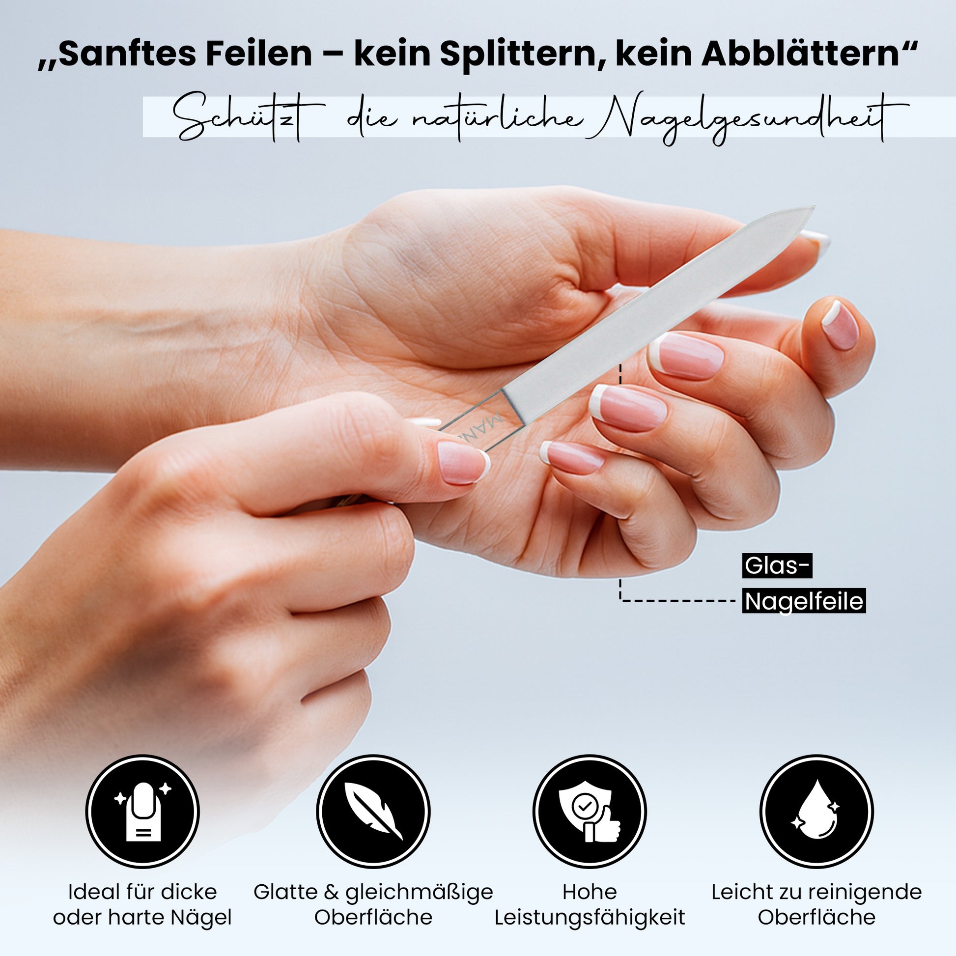 Glasnagelfeilen - 3er-Set/Made in EU