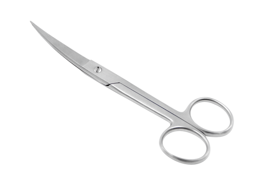 Verbandschere - spitz zugehend - leicht gebogen
