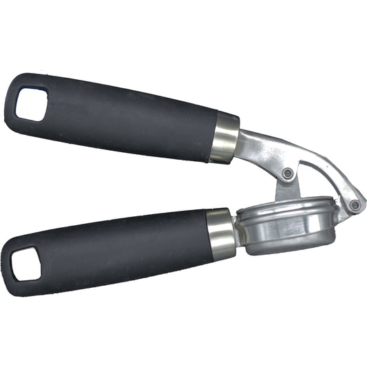Garlic press with plastic handle