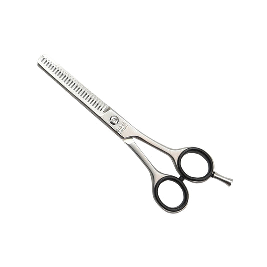 Thinning hair scissors with double teeth
