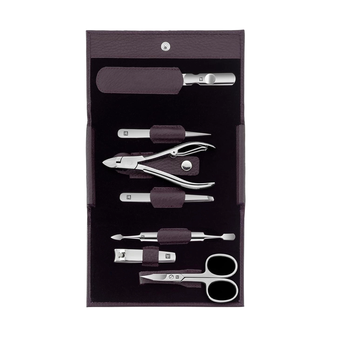 Klassisches Maniküre Set aus Leder Violett