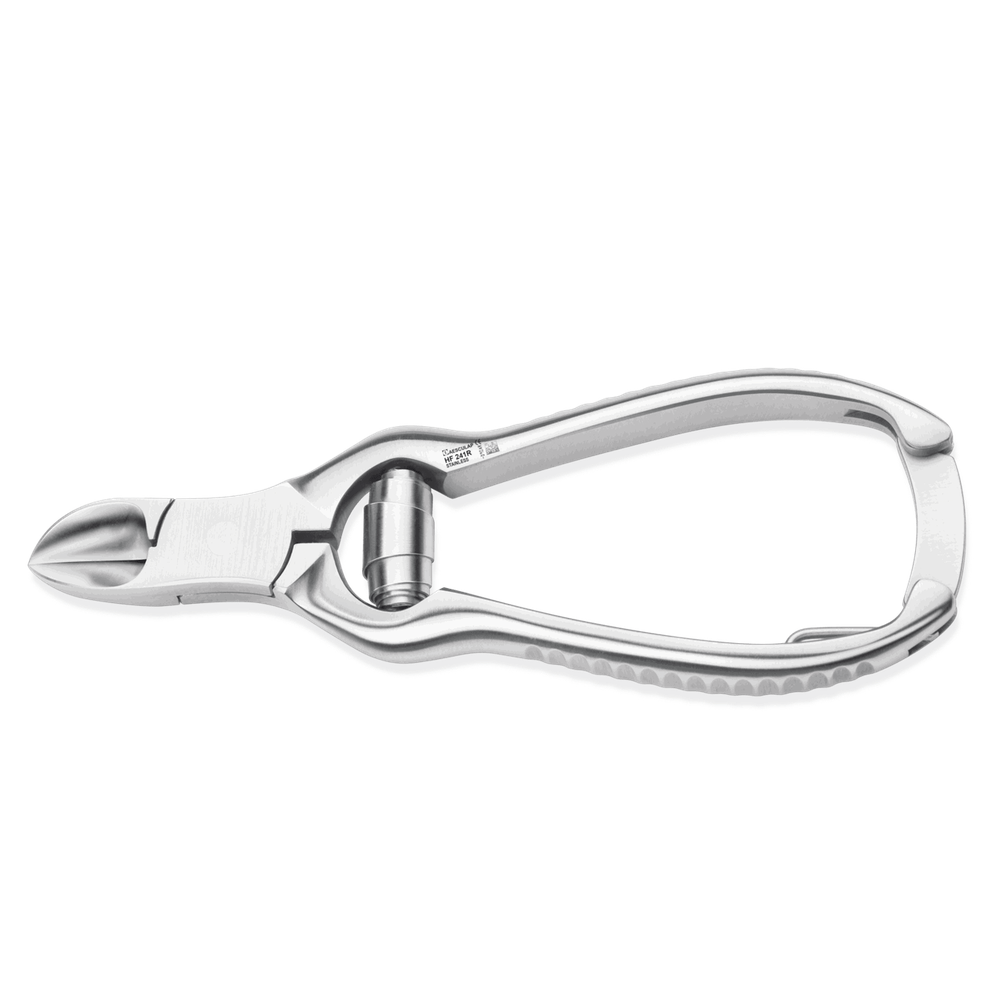 AESCULAP Nagelzange HF241R – 12 cm, ausgehöhlte Schneide mit Puffer-Feder