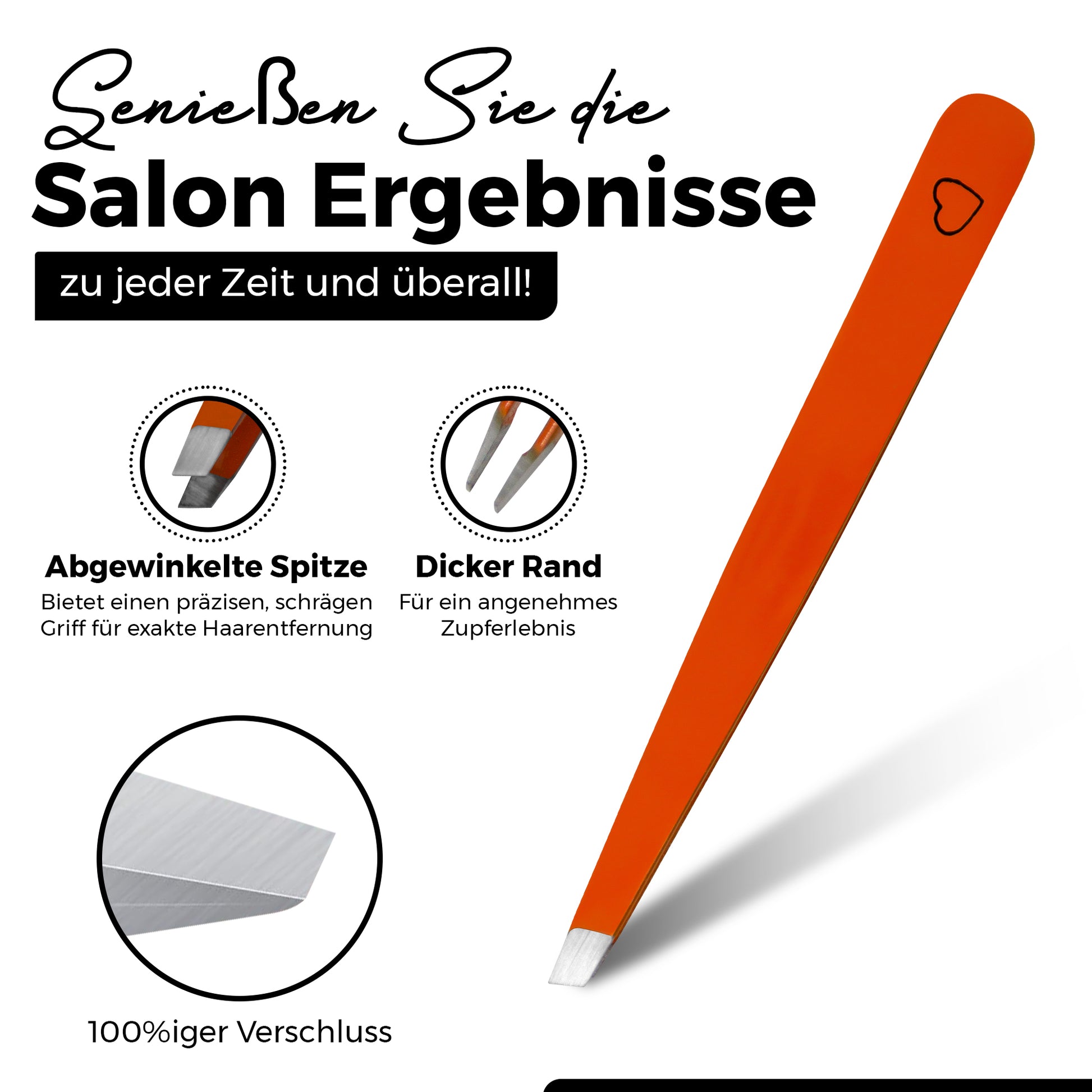 Augenbrauenpinzette mit schräger Spitze – Rot