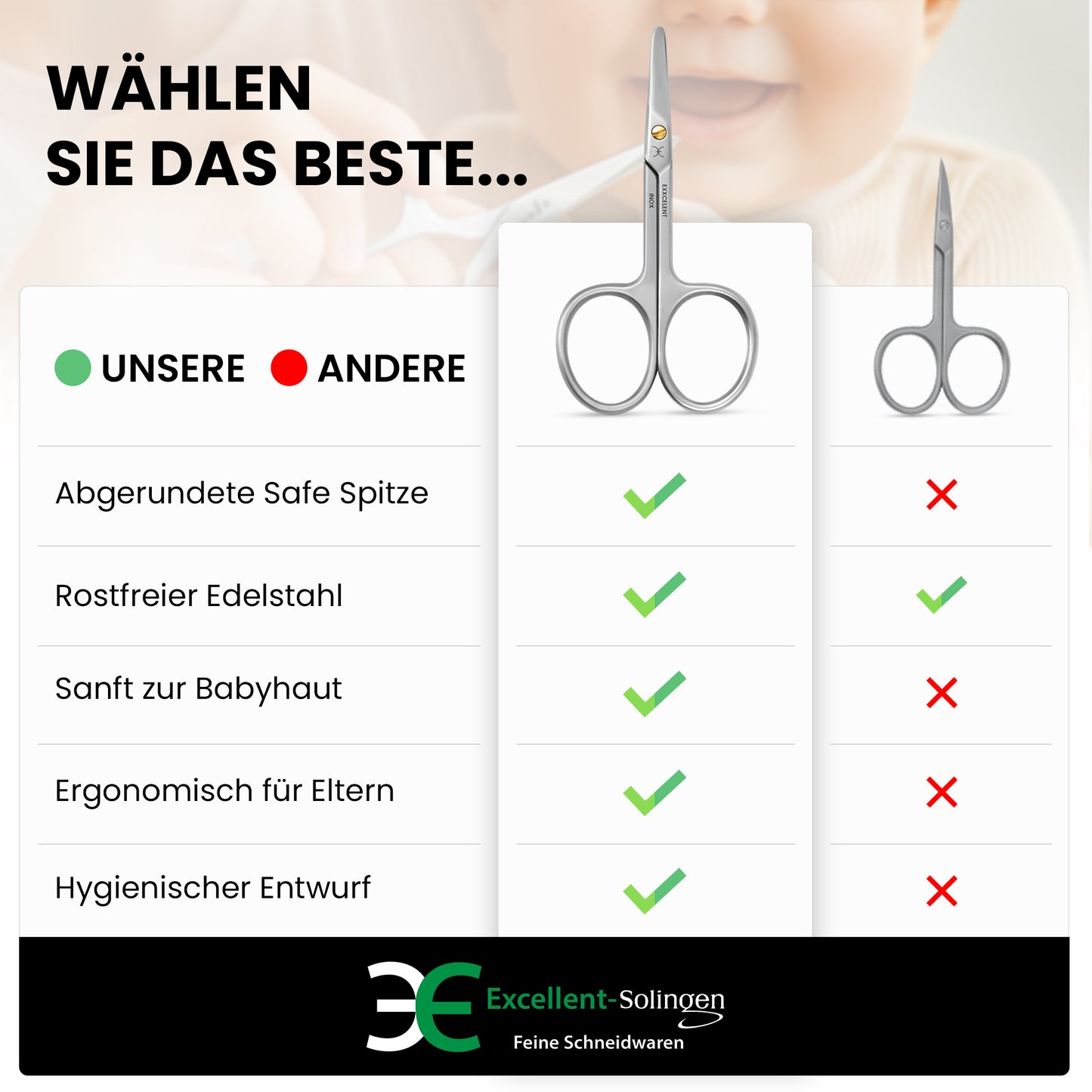 Babyschere abgerundet & verletzungssicher