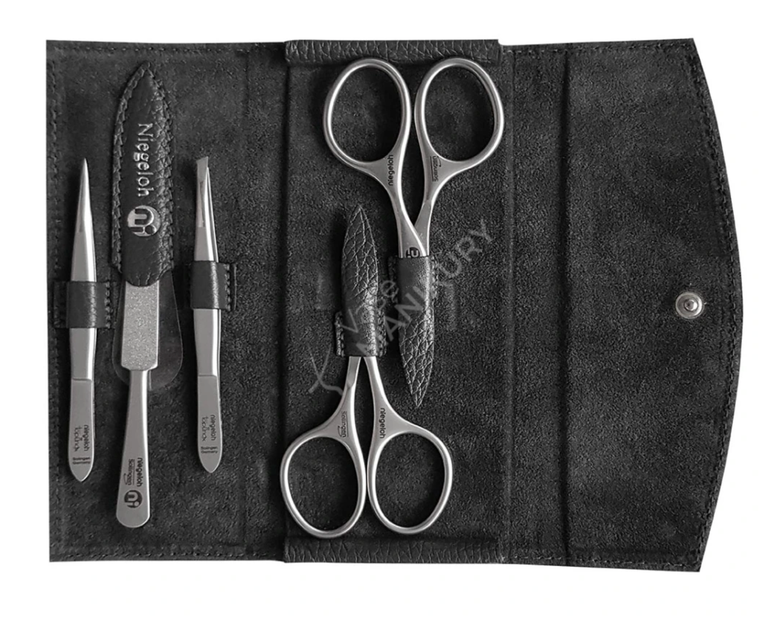 Etui Modell Manhattan L Grau - Made in Solingen