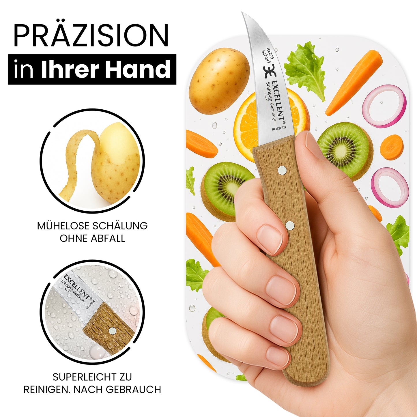 Solinger Küchenmesser - gebogene Schneide