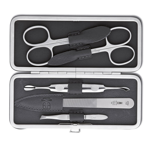 DREITURM 5-teiliges Maniküre-Etui – Qualität aus Solingen - Modell Nugolo - dunkelschwarz