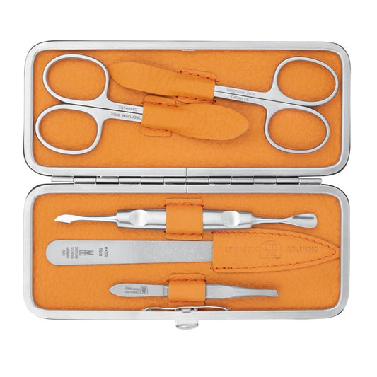 DREITURM 5-teiliges Maniküre-Etui – Qualität aus Solingen - Modell Mirabelle - hell orange