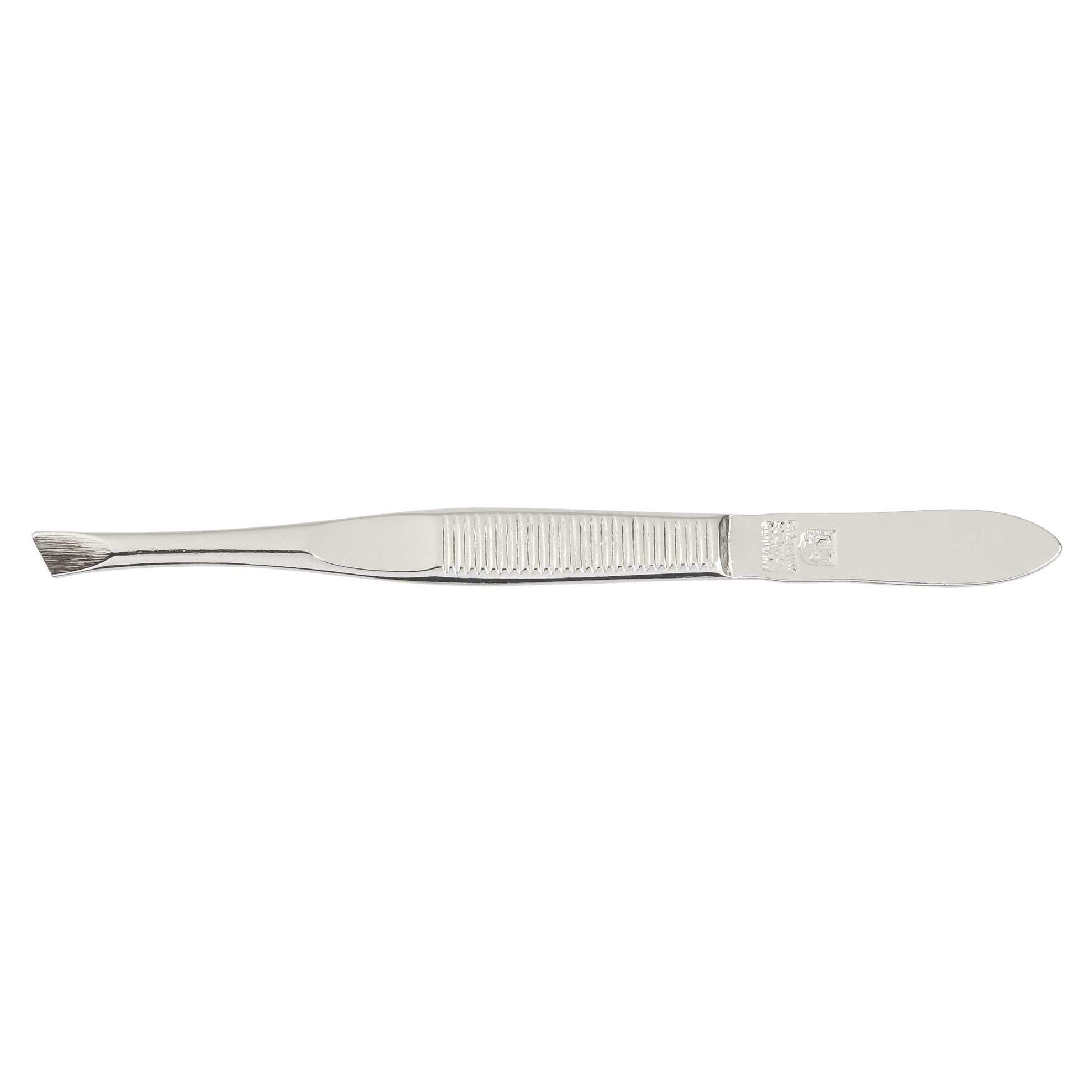 DREITURM Pinzette – 3,5" – schräge Spitze – vernickelt – Made in Solingen