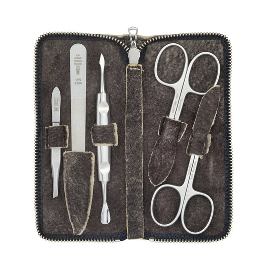 DREITURM Reißverschlussetui – Maniküre Set mit 2 Scheren & Pinzette | Solingen Qualität