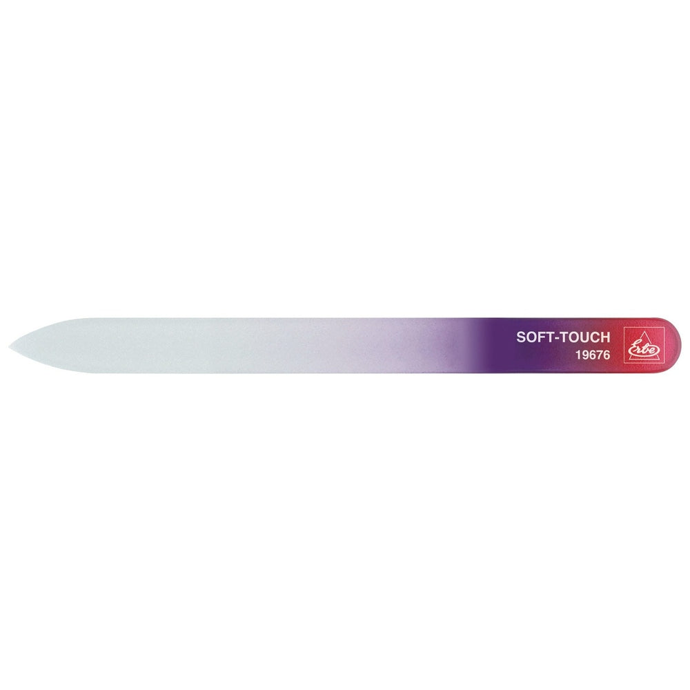 Erbe Glasfeile Soft-Touch Color Rot im weißen Etui