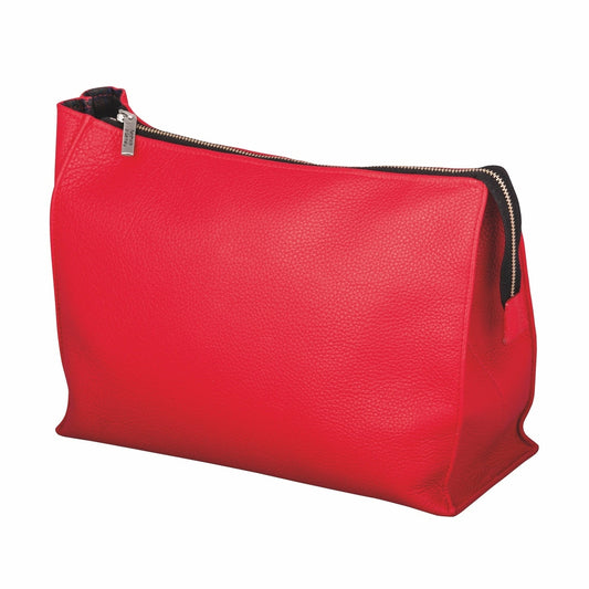 Erbe Lederkulturtasche Rot – echtes Leder, Rot