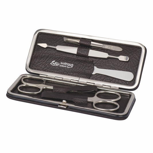 Erbe Maniküre Bügeletui Braun 5-teilig – Etui Braun, Instrumenten-Set